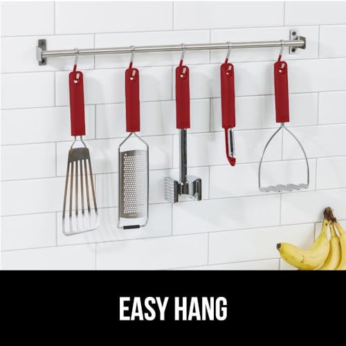 GORILLA GRIP BPA-Free Patented Dual-Sided Meat Tenderizer Tool, Soft Comfortable Handle with Hanging Hole, Heavy Duty Kitchen Mallet for Steak Beef Fish, Chicken Cutlet Pounder, Dishwasher Safe, Red - color: Red