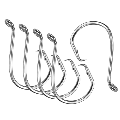 PATIKIL Fishing Circle Hooks, Carbon Steel Offset Hook with Barbs for Freshwater Saltwater - size: 31mm/1.22"