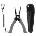 Dr.Fish Fishing Split Ring Pliers Fish Lip Gripper Hook Remover Grey | Freshwater & Saltwater Fishing Tools: 420 Stainless Steel Lip Gripper Hook Remover with PVC Handle, Lanyards and Sheath - color: Grey-6"