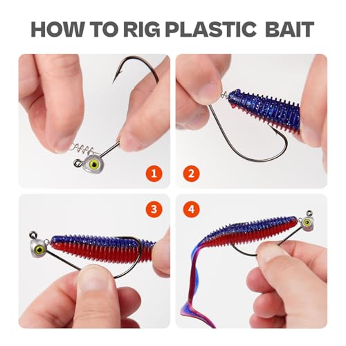 Shaky Head Jigs, Fisheye Stand-up Style Weedless Fishing Jig Heads for Bass (15-Pack) 1/8 3/16 1/4 5/16oz - color: Raw, size: 3/16oz