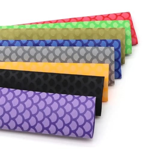 Fish Scale Pattern Heat Shrink Sleeve Wrap Fishing Bulding Handle Cork Rod Grip with Non Slip Waterproof and Insulation 1 Meters 8 Color 6 Size Choice Durable Repair (yellow, 1M-20MM) - color: Yellow, size: 1M-20MM