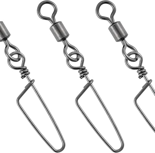 Dr.Fish 30 Pack Barrel Snap Swivels, Barrel Swivels Fishing Tackle Crane Rolling Coast Lock Snap Lure Leader Line Connector Fresh&Saltwater - size: #12-13LB-30 Pack