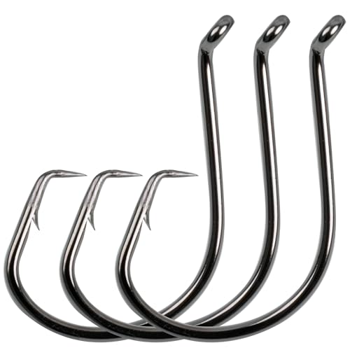 Saltwater Circle Hooks,50 Pack 2X Fishing Hooks Offset Octopus Catfish Bulk Fishing Hooks Fishing Gear Equipment Set Saltwater Freshwater - size: 6/0 - 50 Pack