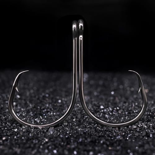 LURELINK-Inline-Circle-Hooks-Saltwater-for-Catfish-Bass-Octopus-Hooks-Fishing-Hook-Freshwater 50 Pack - color: Black, size: 7/0 50-Pack