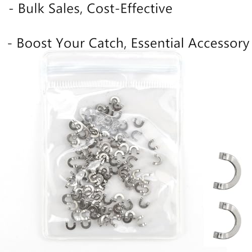 100 Pack Folded Fishing Spinner Clevises, Spinners Fishing Lure Making Accessories for Walleye Rig Alabama Rig