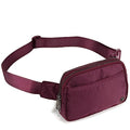 Pander Everywhere Belt Bag for Women, 5 Zipper Pockets Nylon Crossbody Fanny Pack Purse (Red Merlot) - color: Red Merlot