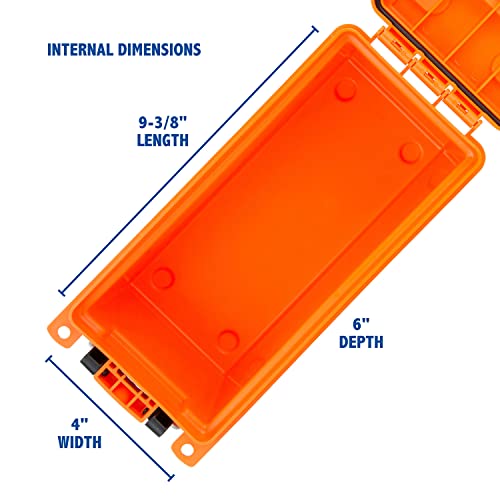 Sheffield 12680 Marine Storage Box, Dry Box Made in USA, Water Resistant Container for Boat and Dock Gear, Small Parts Organizer with Latch, Stackable - color: Orange, size: 11.25" L x 5" W x 7.25" H