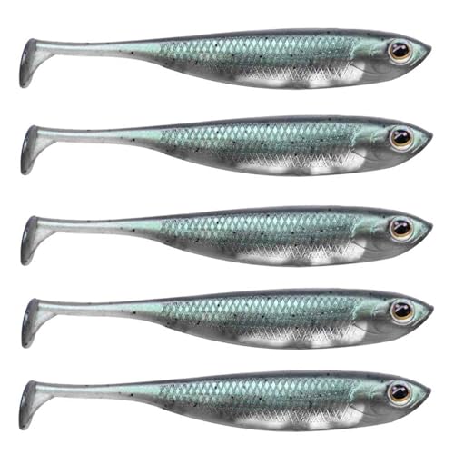 QualyQualy Soft Plastic Swimbait Paddle Tail Shad Lure Soft Bass Shad Bait Minnow Paddle Tail Swim Bait for Bass Trout Walleye Crappie - 2.75in, 3.14in, 3.94in, 5in - color: 4#, size: 2.75in - 6Pcs