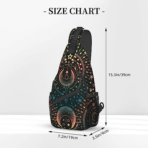 VOOHDDY Magical Astrology Moon Star Magic Sling Bag For Women Men Travel Hiking Backpack Crossbody Shoulder Chest Bags Casual Daypack Sport - color: Magical Astrology Moon Star Magic