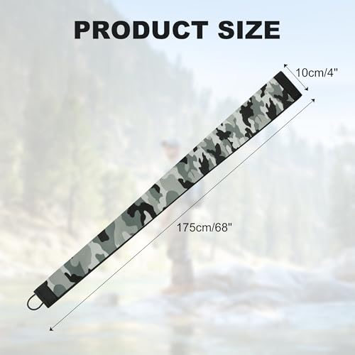 Neoprene Camo Fishing Rod Sleeves,Fishing Pole Sleeves,Fishing Rod Socks | UV Resistance,Puncture Resistant, Protect Casting, Spinning, Trolling Fishing Rods, Storage, tangled-free,75in,68in,60in - color: 2-Light Green Camo, size: 69"