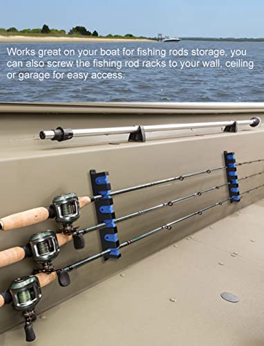 Horizontal Fishing Rod Rack Holders Wall-mounted Fish Pole Holder for Garage & Boat 6-Rod Storage Racks -1 Pair Rod Holder Rod Holder (2 Pair Horizontal Blue) - color: 2 Pair Horizontal Blue