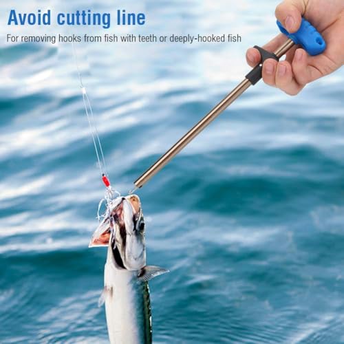 Fishing Hook Remover, 10.6in Practical T Shaped Fish Hook Detacher Remover Removing Tool Fishing Tackle Accessory for Different Types Fishing Activity (14x11cm/5.5x4.3in)