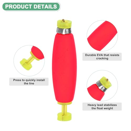 M METERXITY Pack Fishing Bobbers Floats, EVA Foam Weighted Bobbers, Clip-on Floats Slip Corks Floaters Strong Buoys - color: Red, size: 2" Length