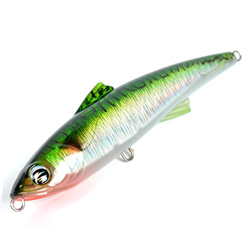 Ecooda Hornet Saltwater Fishing Lure 2.9oz 7in Topwater Popper Hard Bait Floating Pencil Lure for Kingfish/Tuna/Mackerel/Marlin/Mahi Mahi Offshore Trolling Onshore Floating Crankbait