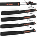KastKing MeshGuard Rod Socks, Fishing Rod Sleeve, Neoprene Fishing Pole Sleeve, Fishing Rod Covers, Built-in Hanging Loop & Adjustable Lanyard, Fits Casting, Spinning, & Fly Rods - color: Black 4 Pcs, style: Casting/Trolling