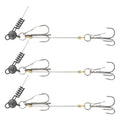 Fishing Rig with Weighted Jig Head and Treble Hook – Screw Lock Bait Keeper for Soft Lures, 3PCS Pack for Saltwater and Freshwater Fishing - size: 3/8oz, style: Double