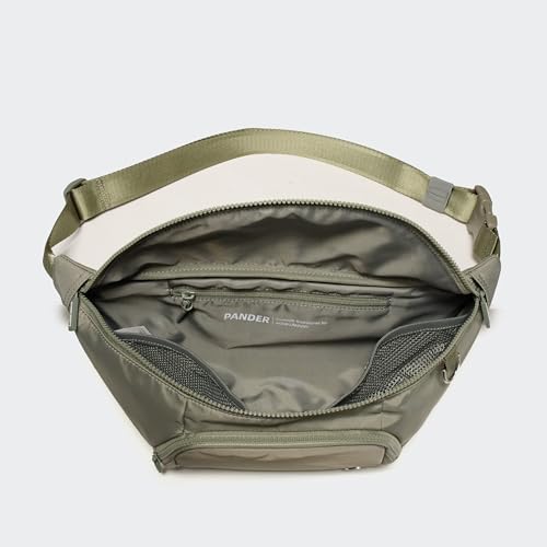Pander Everywhere Belt Bag Crossbody Fanny Pack with Mesh Pockets and Adjustable Strap, 6L / Grey Sage - color: Grey Sage, size: 6L (104cm Strap)