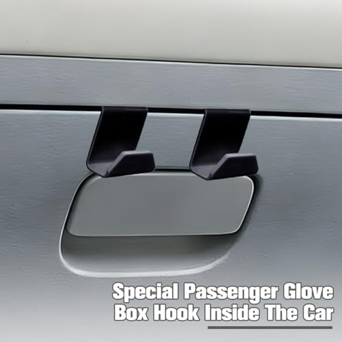2PCS Car Co-Pilot Glovebox Hooks, Front Passenger Seat Glovebox Storage Hanger for Purse Key Umbrella Cable, Multifunctional Glove Compartment Holder Organizer Hook, Universal Fit (Black) - color: Black
