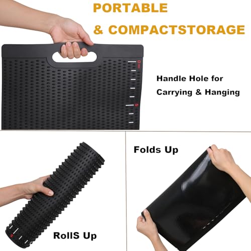 Fish Fillet Mat with Fish Cutting Board, Extra Large 33"x15.75", Non-Slip Fish Cleaning Mat with Measuring Scale, Portable Rollable Fish Fillet Board