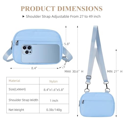 MAXTOP Small Crossbody Bags for Women Belt Bag Fanny Pack with Adjustable Strap - color: Azure Blue, style: Small Crossbody Bag
