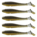 MAFIMOEA50/40/30Pcs Paddle Tail Swim Baits Lures Fishing Soft Plastic Lure Kit for Bass Trout Walleye Crappie 5.5cm 6.5cm 7.5cm - color: Black, size: 5.5cm/2.16in-50pcs