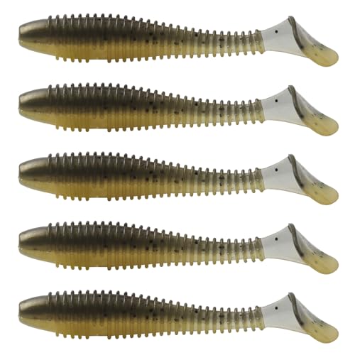 MAFIMOEA50/40/30Pcs Paddle Tail Swim Baits Lures Fishing Soft Plastic Lure Kit for Bass Trout Walleye Crappie 5.5cm 6.5cm 7.5cm - color: Black, size: 5.5cm/2.16in-50pcs