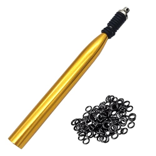 Wacky Rigging Tool, Fishing Bait Rigs, Wacky Rig Ring Tool with 70PCS Worm O-Rings, Wacky Worm Kit for Senko Neko Finesse Stick Soft Baits - color: Gold