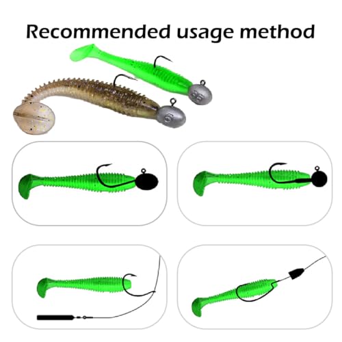 10 Pcs Paddle Tail Swimbaits Lures, 2 and 3 Inch Soft Plastic Fishing Lures Kit, Bass Fishing Lure Swim Baits with 6 Color, for Fishing Trout, Crappie, Bass, Redfish, Freshwater, Saltwater - color: Deep Green, size: 2 inch