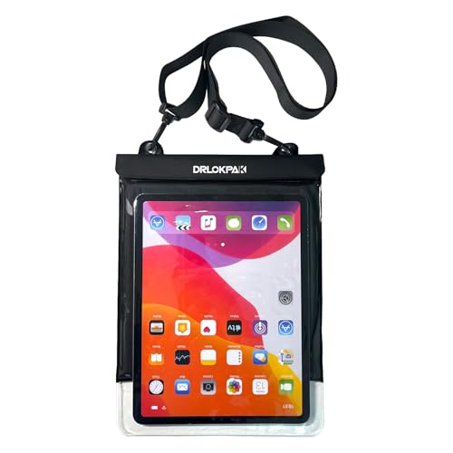 DRLOKPAK Floating Waterproof Tablet case for Ipad Pro Air13 inch Galaxy Tab S8+/S9+ 12.4" Surface Pro X/9/8/7/6 Dry Bag Pouch for Tablet and eReader up to 13"(Black) - color: Black, size: 13inch