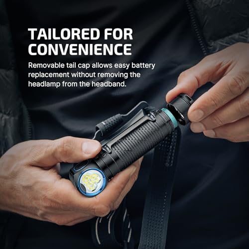 OLIGHT Perun 3 Rechargeable Headlamp Flashlight, 3000 Lumens LED Headlight with Red Light, Waterproof Head Lamp with Headband for Outdoor Camping, Hiking, Working(Black) - color: Black