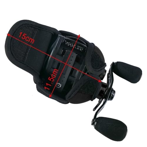 HERCHR Fishing Reel Bag Waterproof Breathable Baitcasting Fish Wheel Protector Fishing Tackle - color: Black