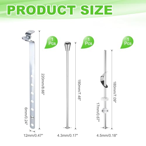uxcell Sink Drain Repair Kit, 0.67" Sink Stopper Pull Rod Linkage Adjustable Center Pivot Ball Rod Iron Assembly for Bathroom Drain Replacement Parts, 17mm Ball - size: 17mm