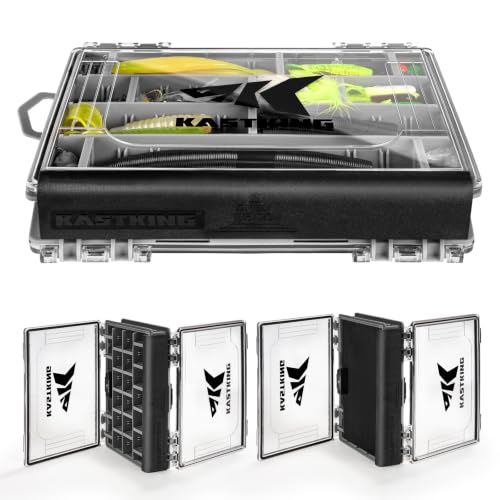 KastKing HyperSeal 3500 Double-Sided Waterproof Fishing Tackle Box – Adjustable Dividers, EVA Foam Jig Storage, Lure & Terminal Tackle Organizer,1 Pack,Black - color: Black, size: 3500(1 Pack)