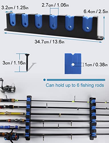Horizontal Fishing Rod Rack Holders Wall-mounted Fish Pole Holder for Garage & Boat 6-Rod Storage Racks -1 Pair Rod Holder Rod Holder (2 Pair Horizontal Blue) - color: 2 Pair Horizontal Blue
