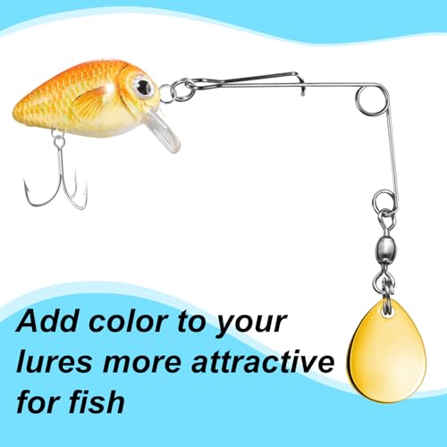 Sumind Fishing Spinner Blades Spinner Bait Smooth Spoons Rigs Fishing Spoons Blades Lures Accessories - color: Silver Gold, size: Large