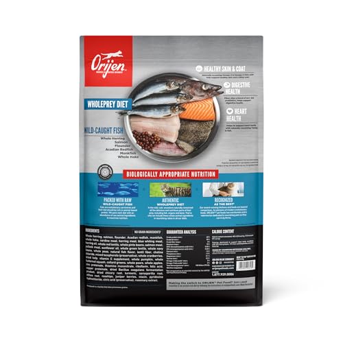 ORIJEN Grain Free High Protein Premium Dry Cat Food Six Fish Recipe 12lb Bag - size: 12 Pound (Pack of 1)