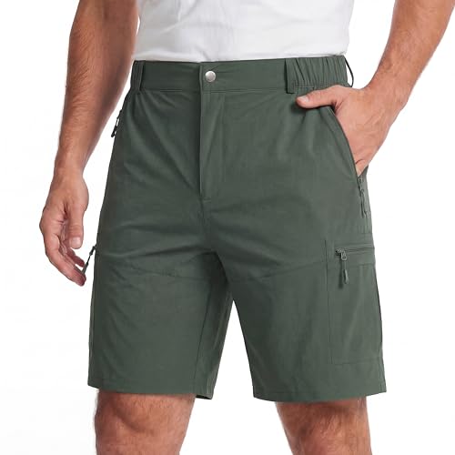Mens Cargo Shorts - Lightweight Relaxed Fit - Tactical Work Shorts for Men,Stretch Quick Dry Fishing Hiking - color: Army, size: 30