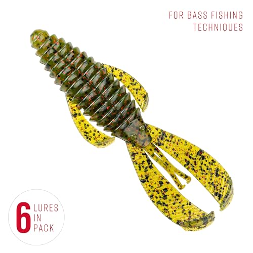 Strike King Rage Bug Fishing Lure, Soft Plastic Grub, Unique Design, Subtle Action - color: Watermelon Seed with Red Flake