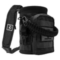 NATURE PIONEOR 32 64 128oz Tactical Water Bottle Pouch, Multi-Function Tactical Water Bottle Bag with Adjustable Shoulder Strap, Half/One Gallon Molle Strap Carrier Holder - color: Black, size: 64OZ