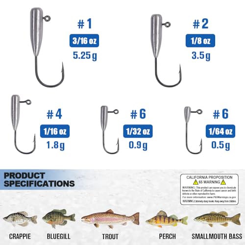 Tube Jig Heads for Crappie, Panfish, and Bass Fishing - 24 Pack - size: 3/16 oz