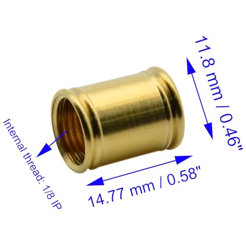 4 PCS Lamp Pipe Coupling 1/8 IP Threaded Brass Light Fixture Hardware for Lamp Repair Parts - color: Gold, size: SET-1