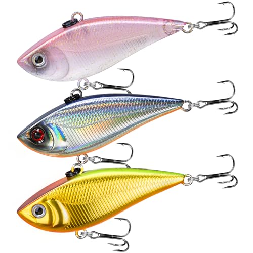 TRUSCEND Shallow or Deep Diving Crankbait with BKK Hooks, Wobble Fishing Lures for Bass Trout Crappie Walleye, Sinking Lipless Vibe Crank Bait for Bass Pike, Amazing Swimbait for Family Fishing - color: A5-1.8",0.2oz