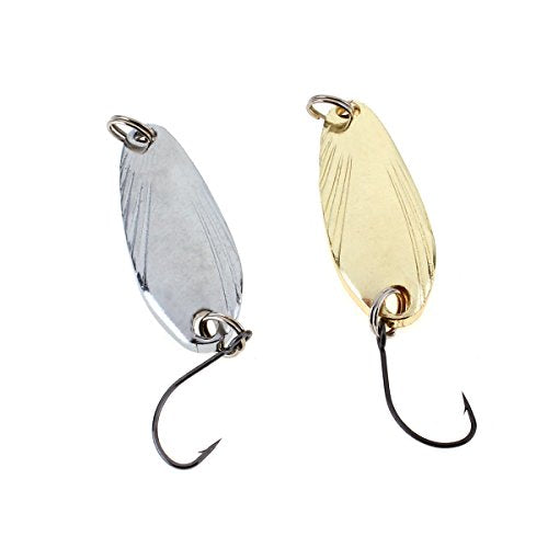 10pcs Metal Spoons Lures Kit with Hook Tackle Box, Hard Fishing Lures, Sequin Baits for Trout, Panfish, Bass