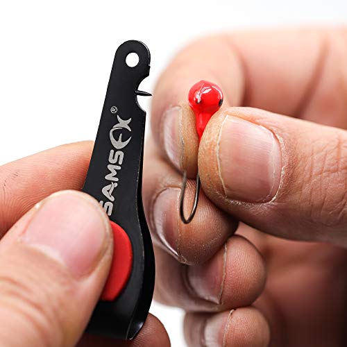SAMSFX Fly Fishing Tippet Line Cutter Fishing Nippers Mulit-Tool with Zinger Retractors - color: Oval Retractors, 24" Nylon Cord