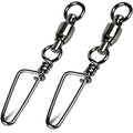 Snap Fishing Swivels Ball Bearing Black Nickel Ball Bearing Swivels Saltwater Heavy Duty Barrel Swivels for Freshwater Saltwater Fishing - size: Size 2+2(45lb) 40 Pcs