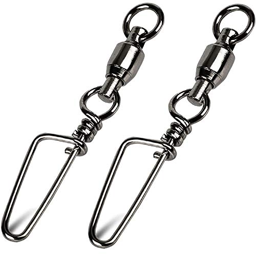 Snap Fishing Swivels Ball Bearing Black Nickel Ball Bearing Swivels Saltwater Heavy Duty Barrel Swivels for Freshwater Saltwater Fishing - size: Size 2+2(45lb) 40 Pcs