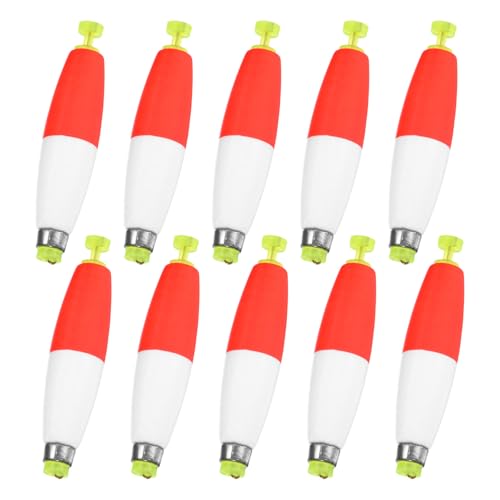 M METERXITY Pack Fishing Bobbers Floats, EVA Foam Weighted Bobbers, Clip-on Floats Slip Corks Floaters Strong Buoys - color: Red & White, size: 3" Length