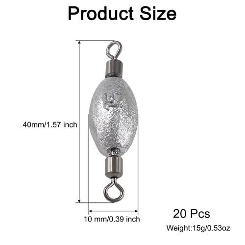 Hitefu Fish Weight Sinkers, Inline Weights Lead Fishing Weights Trolling Sinkers, Egg Sinkers for Bottom Fishing (3/8, 1/2, 3/4oz) - size: 1/2oz (Pack of 2)