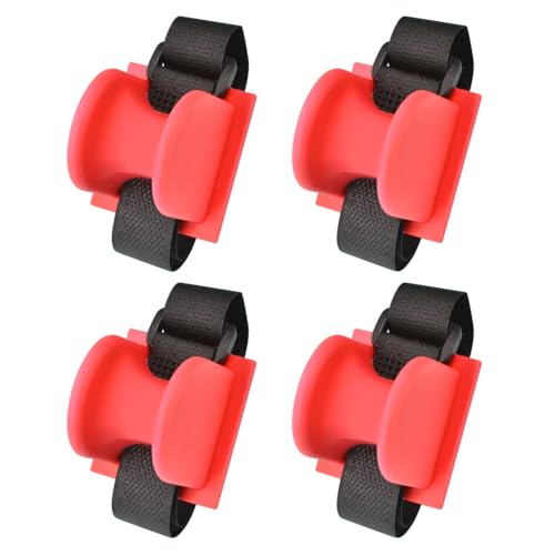 MiOYOOW 4PCS Fishing Rod Holders for Railings, Portable Fishing Pole Holders for Bridge Railings Ship Railings Seaside Guardrails - color: Flat red