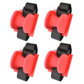 MiOYOOW 4PCS Fishing Rod Holders for Railings, Portable Fishing Pole Holders for Bridge Railings Ship Railings Seaside Guardrails - color: Flat red